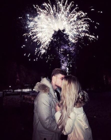 Julia Nagler with her boyfriend, Timo Werner on the New Year of 2019.